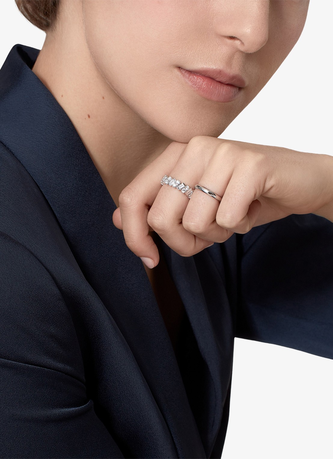 Cartier C de Cartier trouwring van platina CRB42324 - voorkant 2 witgoud