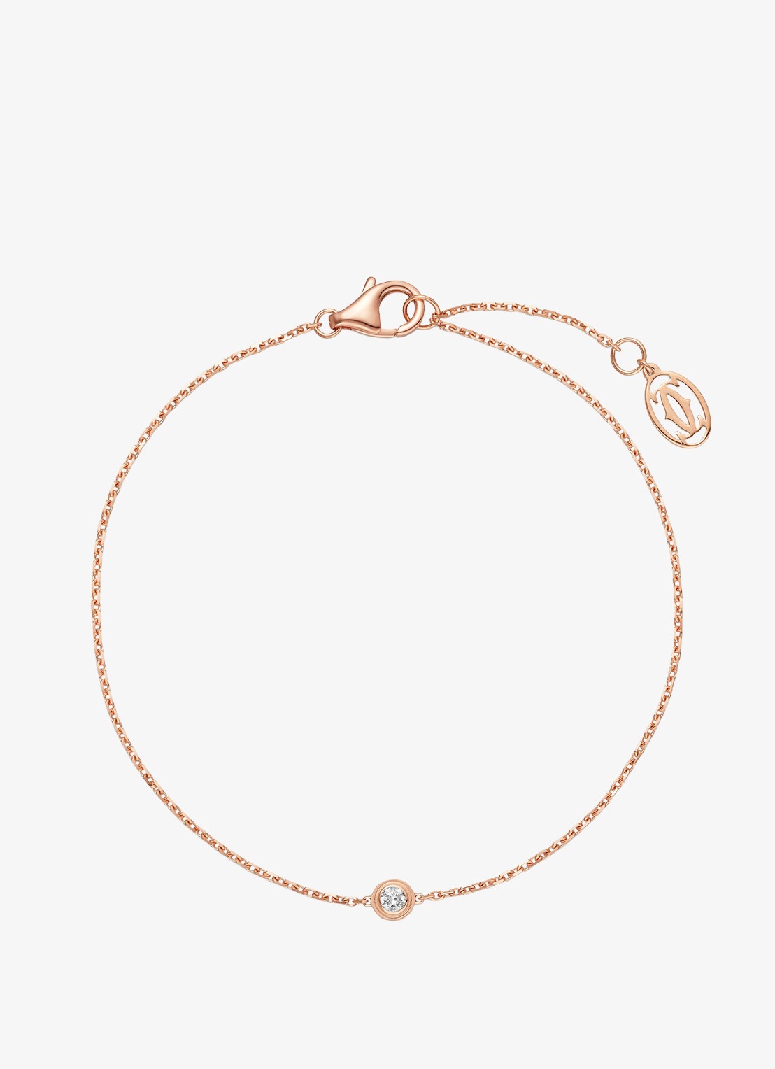 Cartier Cartier d'Amour armband, medium model van 18 karaat roségoud met 0.13 ct diamant CRB60630 - voorkant roségoud