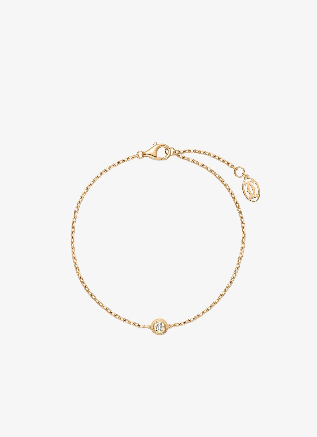 Cartier Cartier d'Amour armband, middel model van 18 karaat geelgoud met 0.13 ct met diamant CRB6062917 - voorkant geelgoud