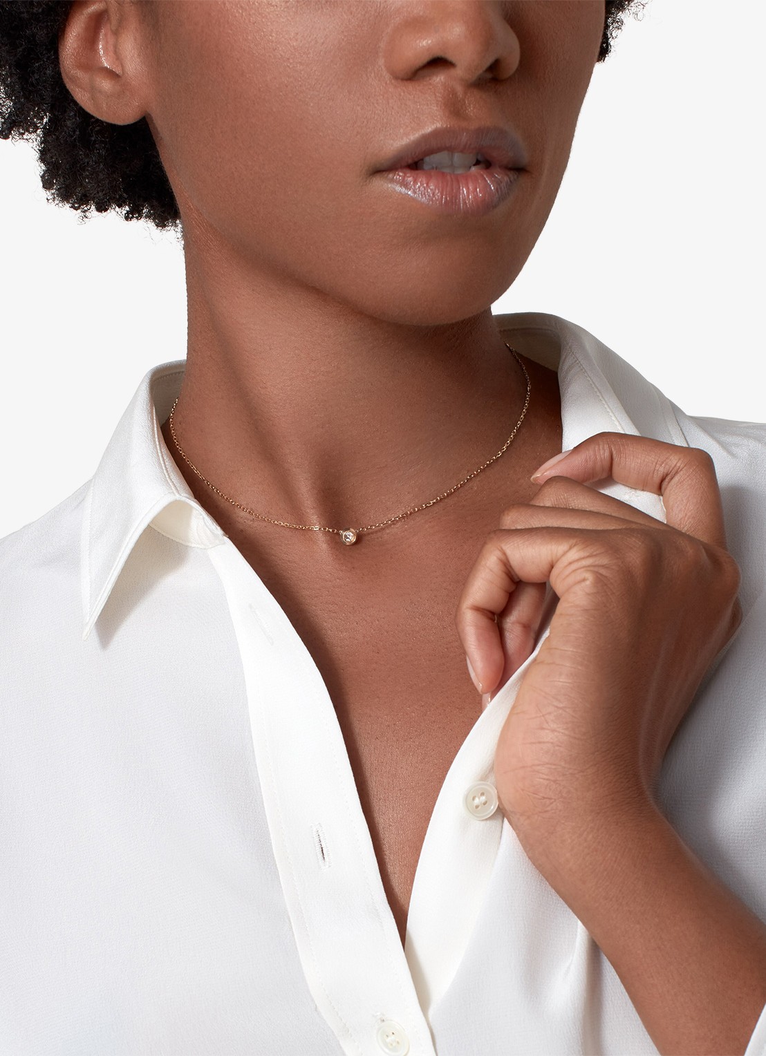 Cartier Cartier d'Amour ketting, groot model van 18 karaat geelgoud met 0.18 ct diamant CRB7215500 - voorkant 8 geelgoud
