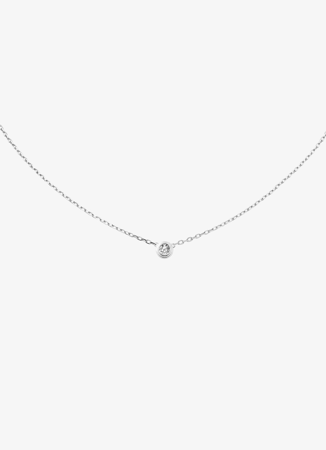 Cartier Cartier d'Amour ketting, large model van 18 karaat witgoud met 0.19 ct diamant CRB72154 - detail witgoud