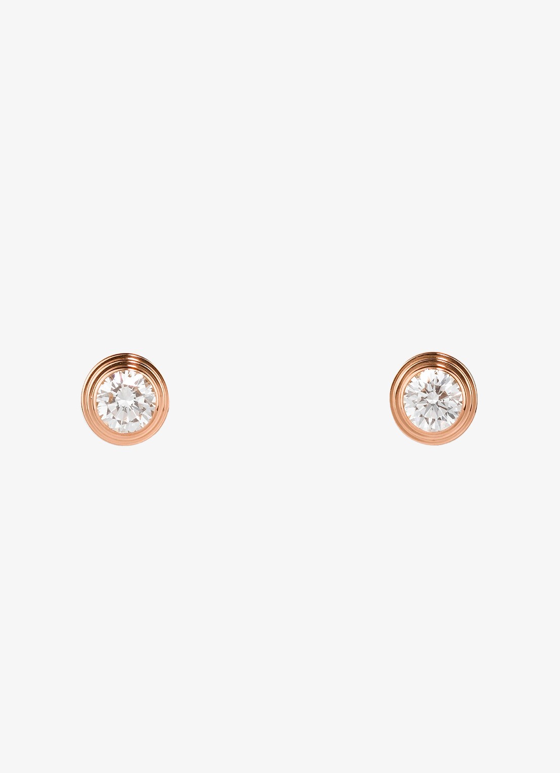 Cartier Cartier d'Amour oorknopjes, medium model van 18 karaat roségoud met 0.26 ct diamant CRB80415 - voorkant roségoud