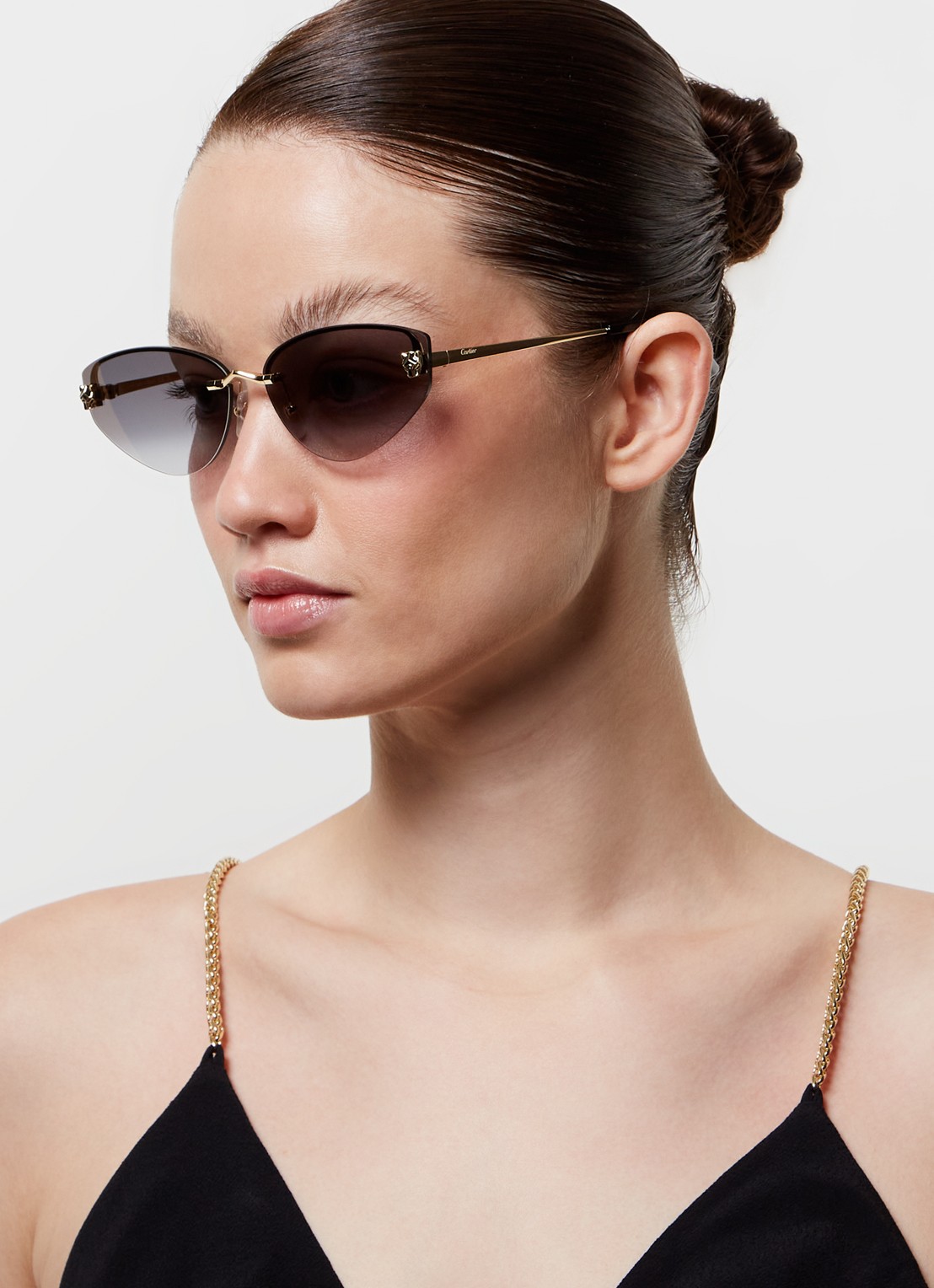 Cartier Cat Eye zonnebril CT0431S - voorkant 2 goud