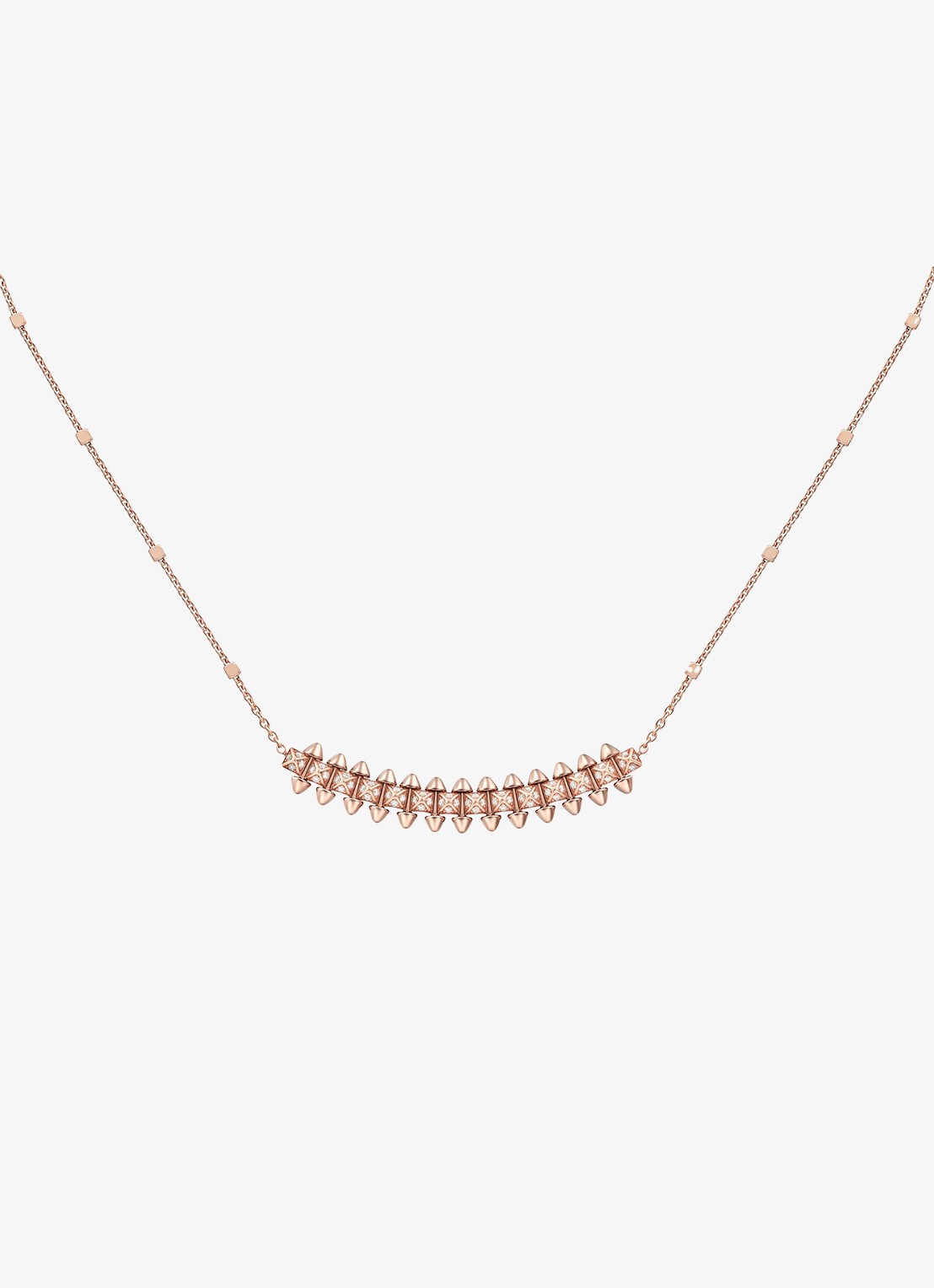 Cartier Clash de Cartier ketting, klein model van 18 karaat roségoud met 0.20 ct diamant CRN7424470 - achterkant 5 roségoud