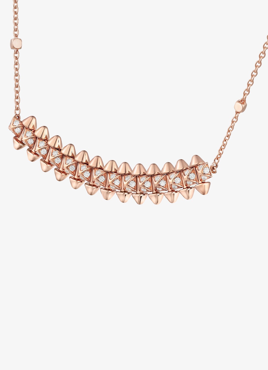 Cartier Clash de Cartier ketting, klein model van 18 karaat roségoud met 0.20 ct diamant CRN7424470 - detail roségoud