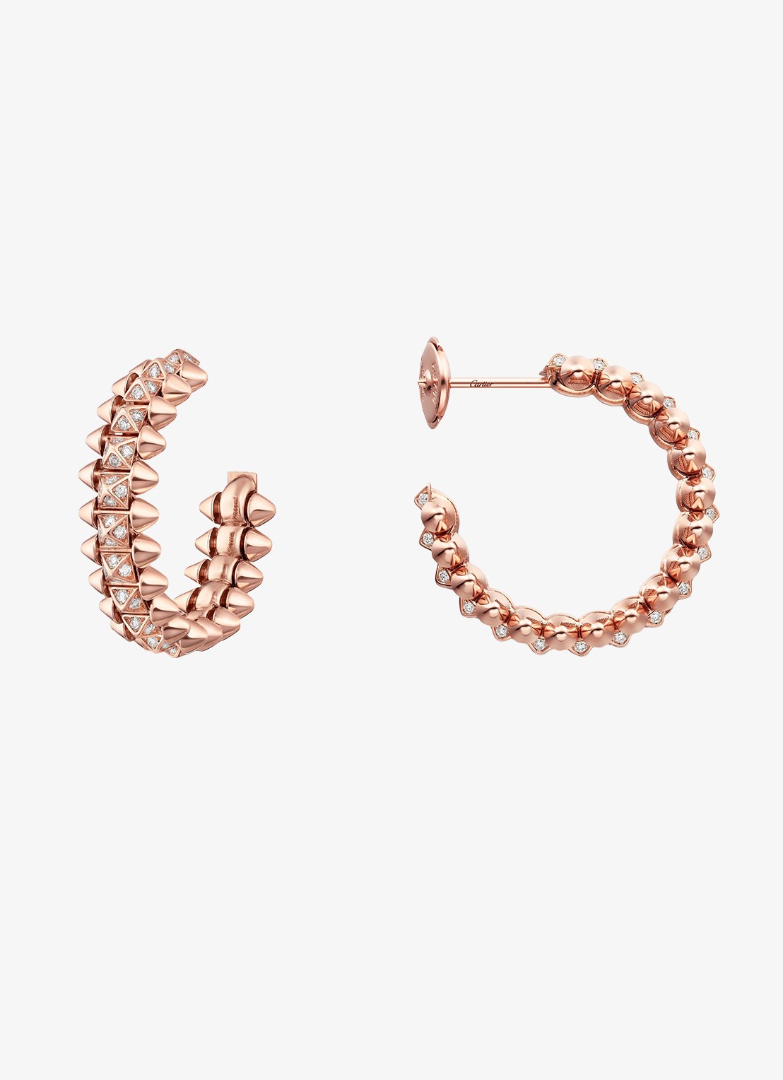 Cartier Clash de Cartier oorringen, klein model van 18 karaat roségoud met 0.51 ct diamant CRN8515239 - achterkant 8 roségoud