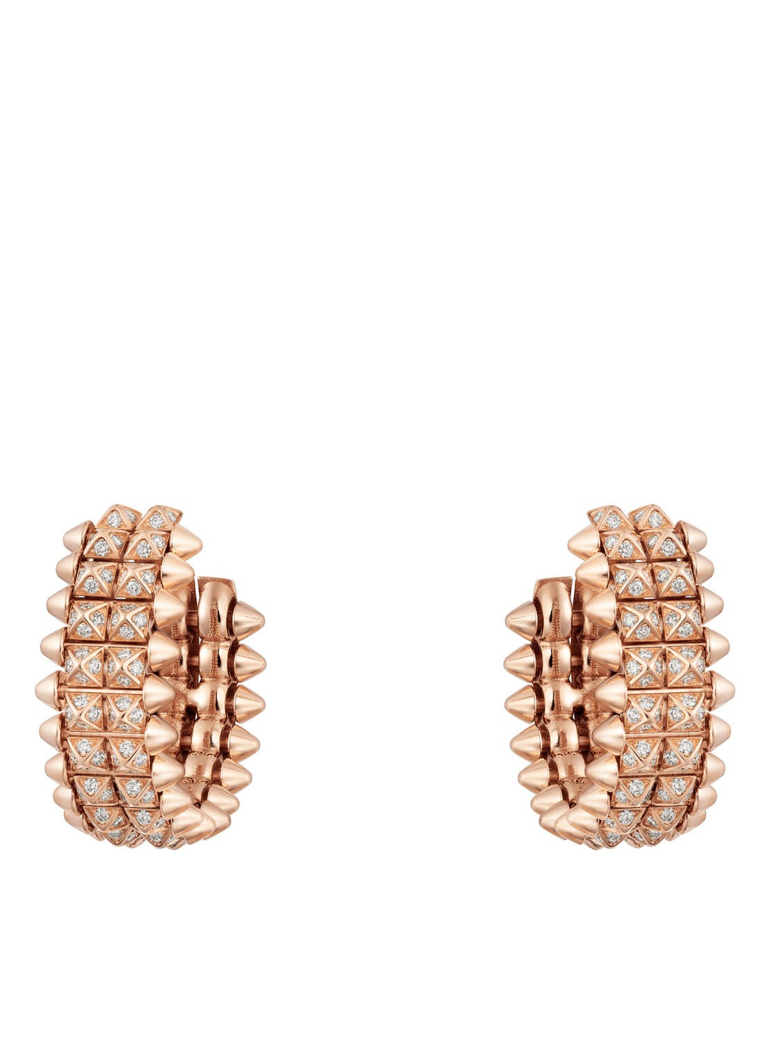 Cartier Clash de Cartier oorringen van 18 karaat roségoud met diamanten CRN8515236 - voorkant roségoud