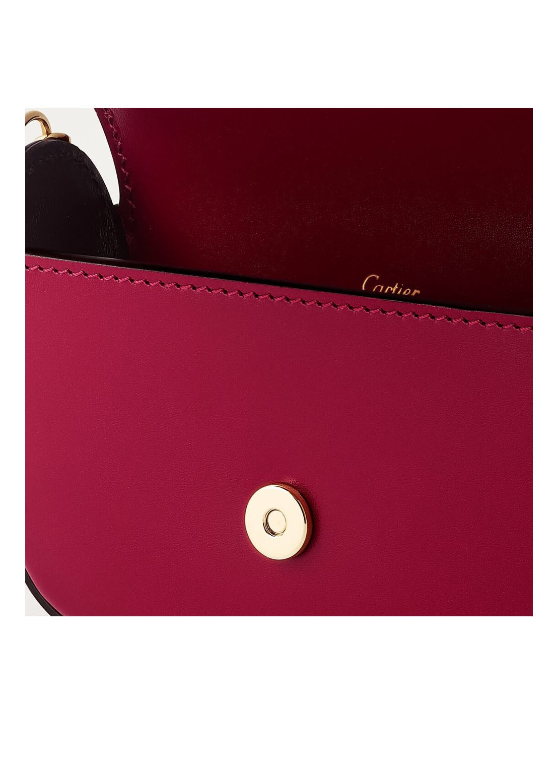 Cartier Double C Micro Chain crossbodytas van kalfsleer CRL3002034 - detail 3 bordeauxrood