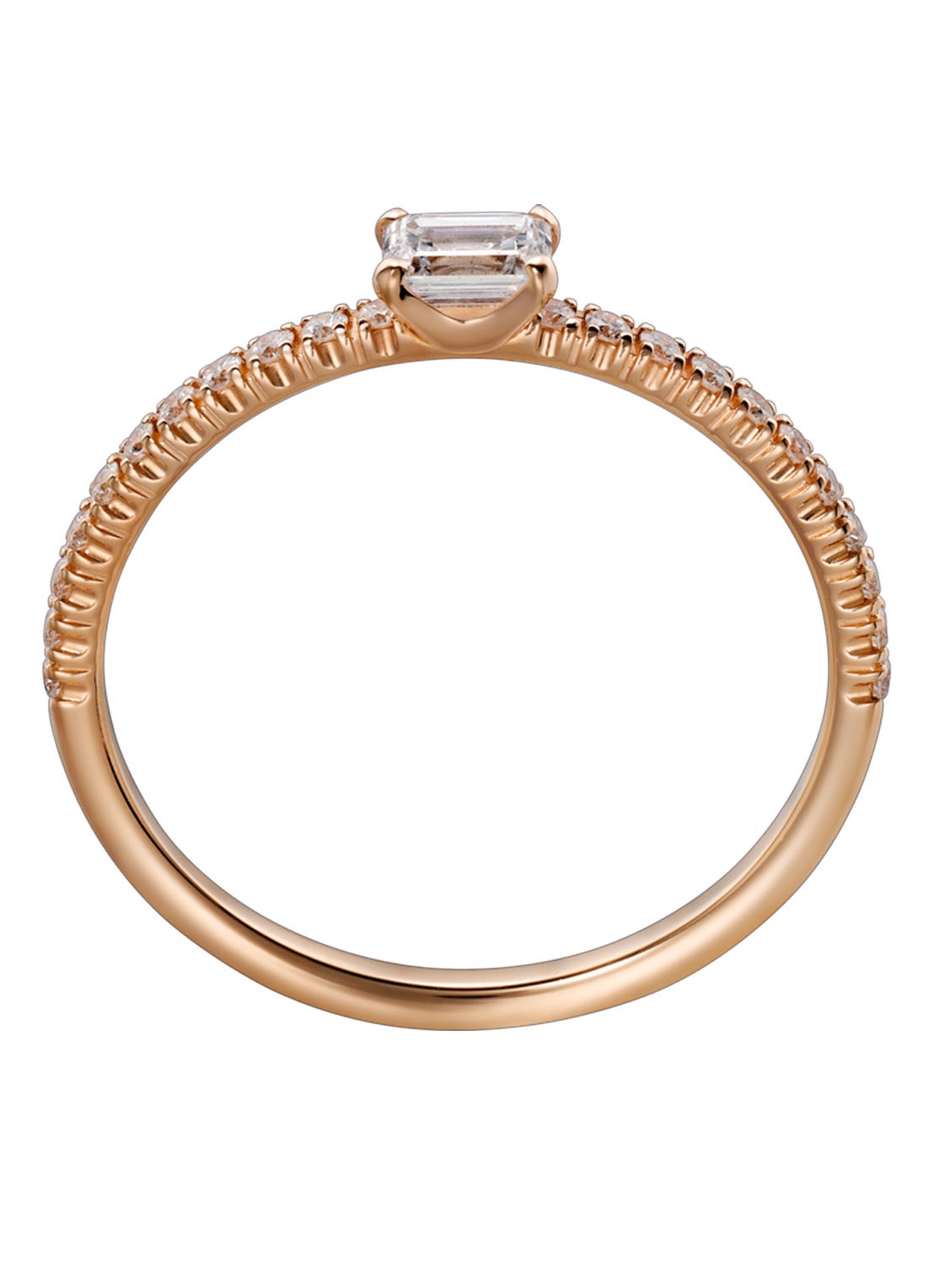 Cartier Etincelle de Cartier ring, emerald-cut diamant, bezet met diamanten CRB4216700 - detail 4 roségoud