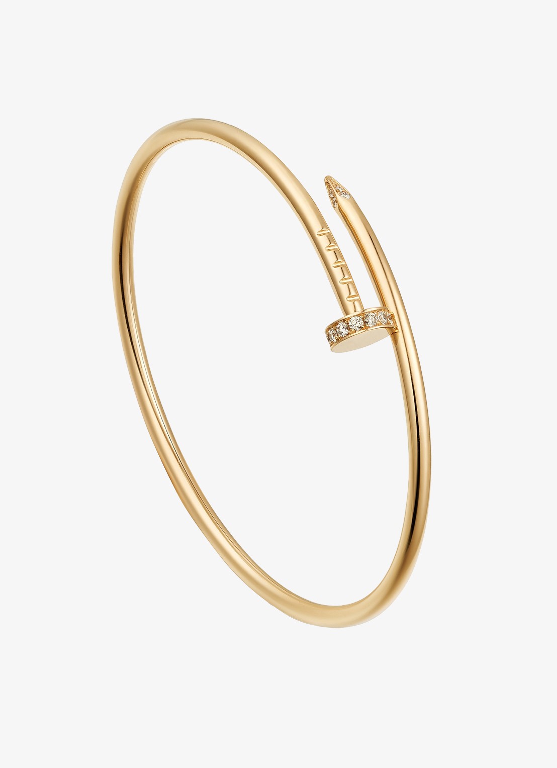 Cartier Juste un Clou armband, klein model van 18 karaat geelgoud met 0.18 ct diamant CRB6066117 - voorkant geelgoud