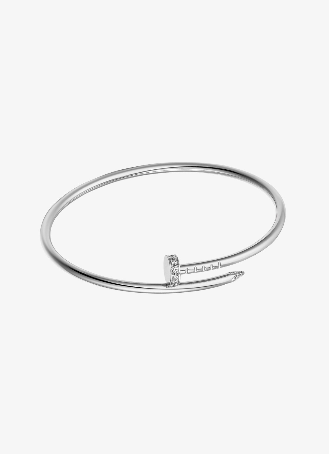 Cartier Juste un Clou armband, klein model van 18 karaat witgoud met 0.18 ct diamant CRB6084017 - detail 4 witgoud