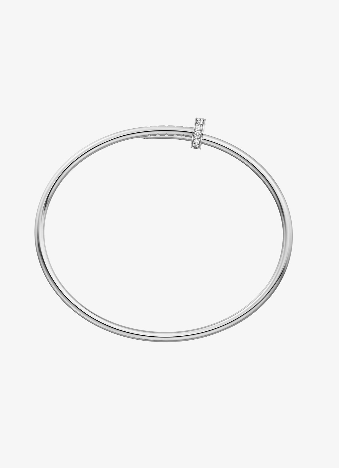 Cartier Juste un Clou armband, klein model van 18 karaat witgoud met 0.18 ct diamant CRB6084017 - detail 5 witgoud