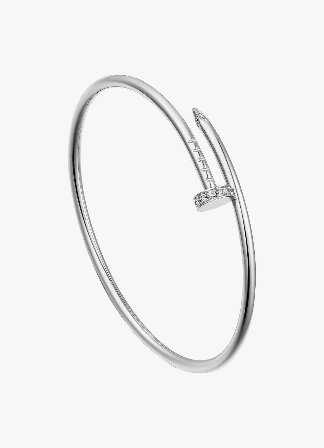 Cartier Juste un Clou armband, klein model van 18 karaat witgoud met 0.18 ct diamant CRB6084017 - voorkant 2 witgoud