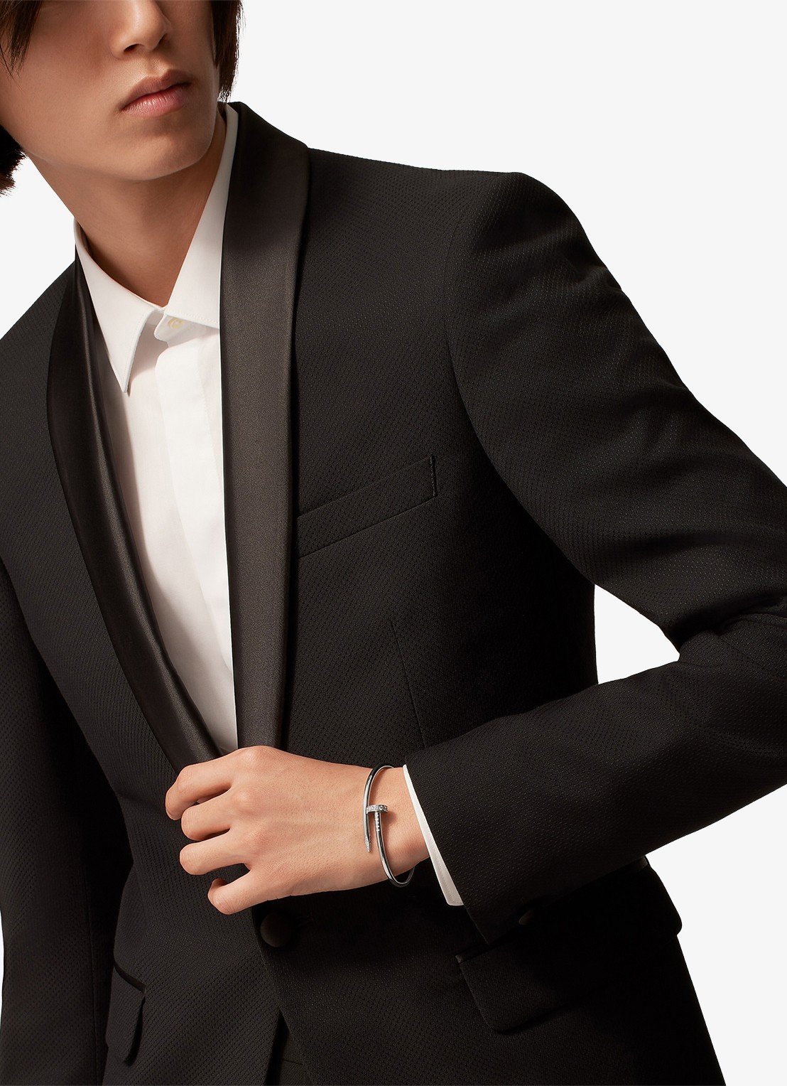 Cartier Juste un Clou armband van 18 karaat witgoud met 0.58 ct diamant CRB60487 - achterkant 6 witgoud