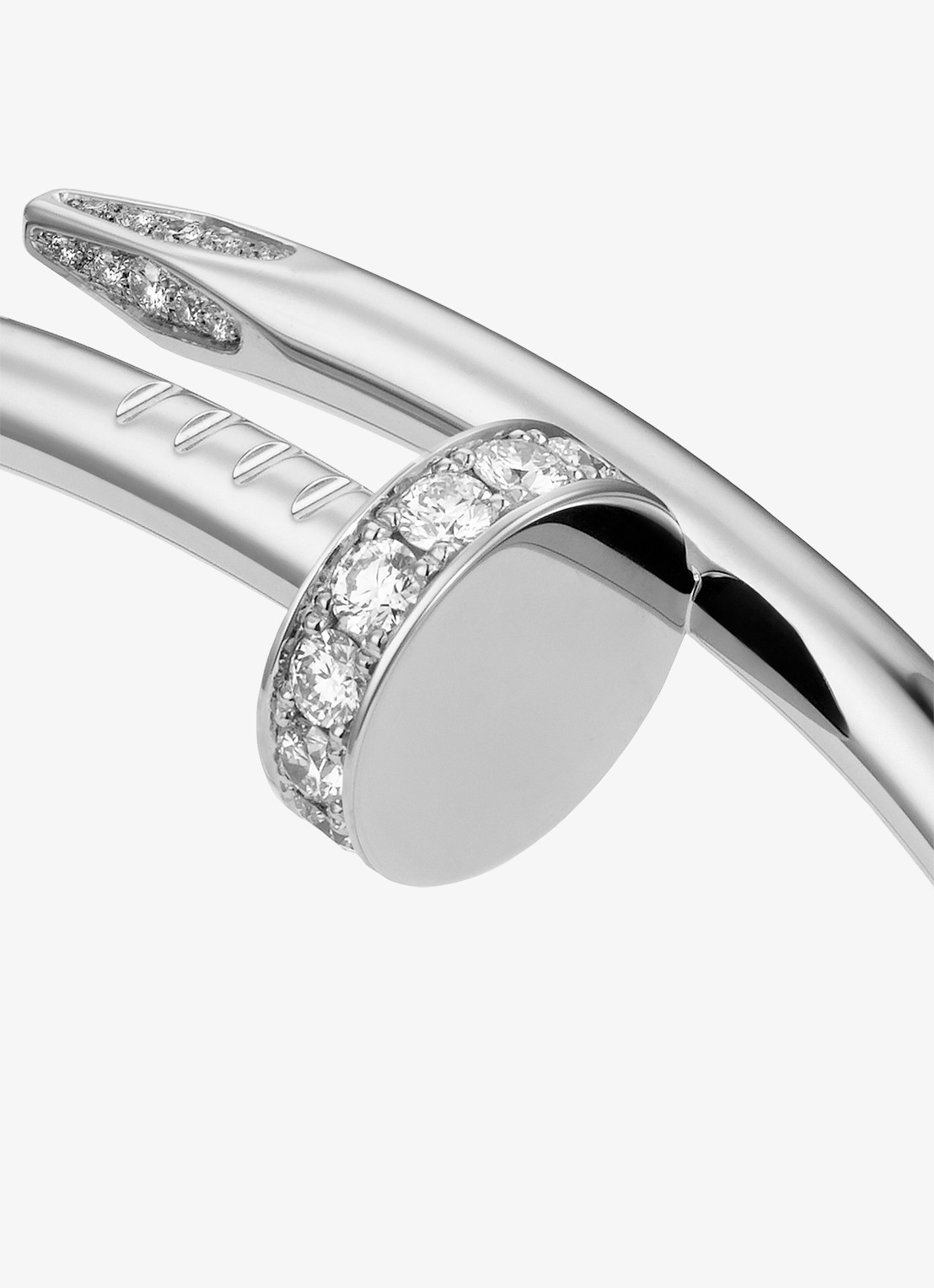 Cartier Juste un Clou armband van 18 karaat witgoud met 0.58 ct diamant CRB60487 - detail 2 witgoud