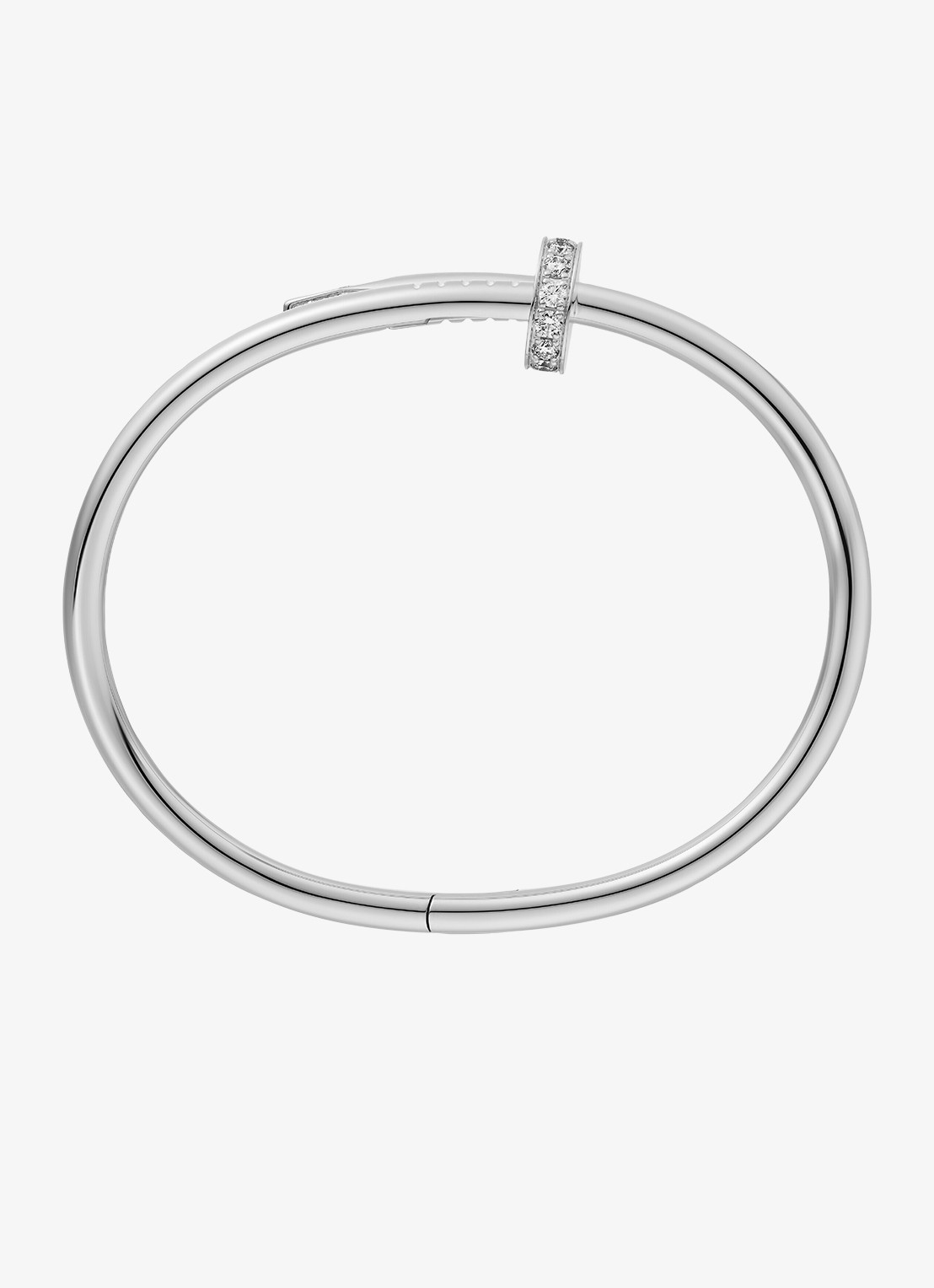 Cartier Juste un Clou armband van 18 karaat witgoud met 0.58 ct diamant CRB60487 - detail 3 witgoud
