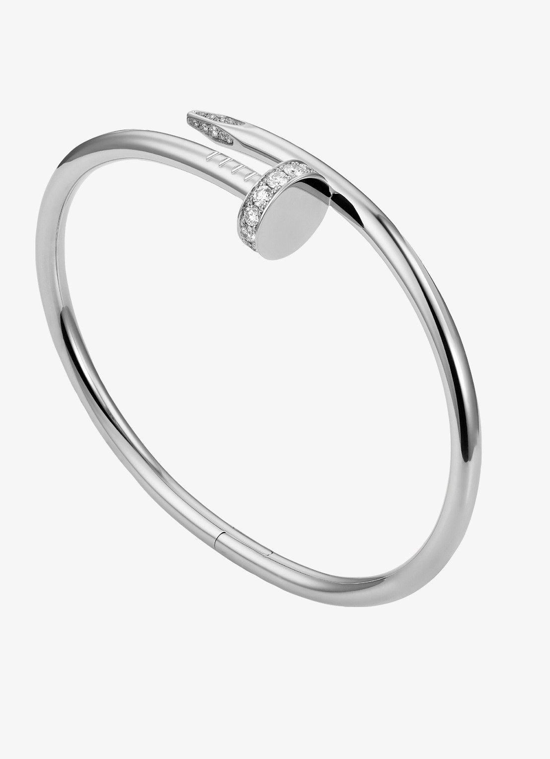 Cartier Juste un Clou armband van 18 karaat witgoud met 0.58 ct diamant CRB60487 - voorkant 7 witgoud