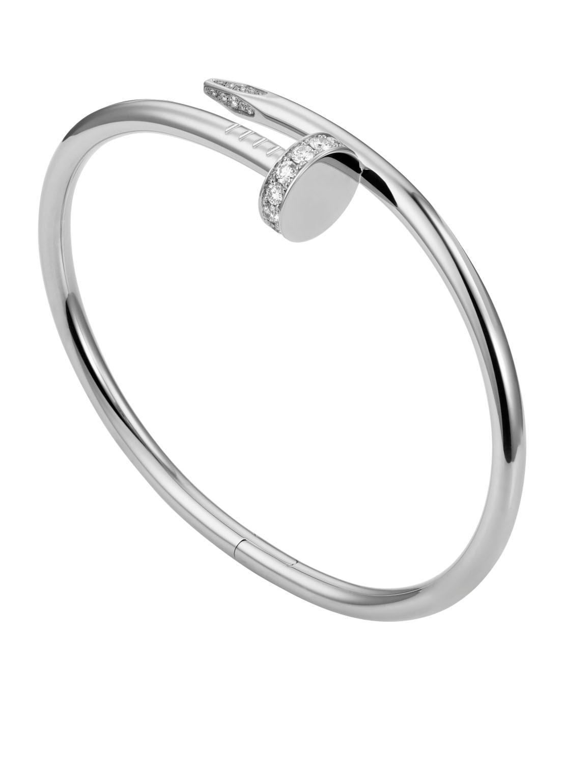 Cartier Juste un Clou armband van 18 karaat witgoud met diamanten B6048700 - voorkant witgoud