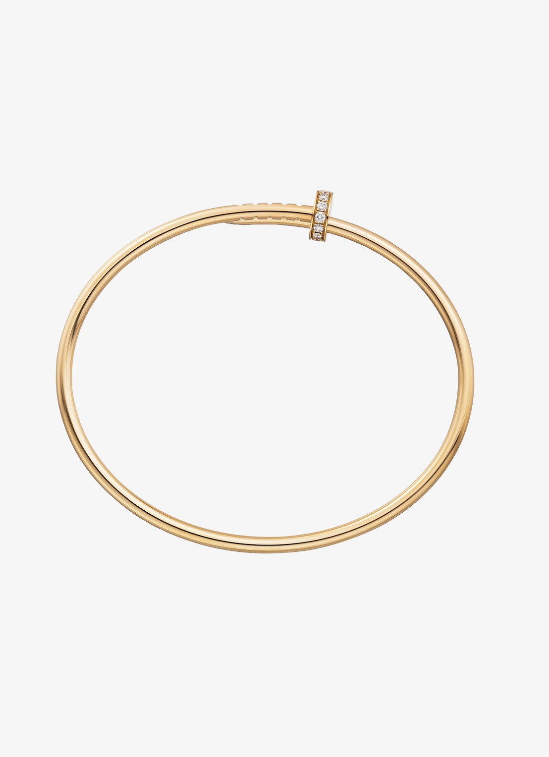 Cartier Juste un Clou bangle, klein model van 18 karaat geelgoud met 0.18 ct diamant CRB6066117 - detail geelgoud