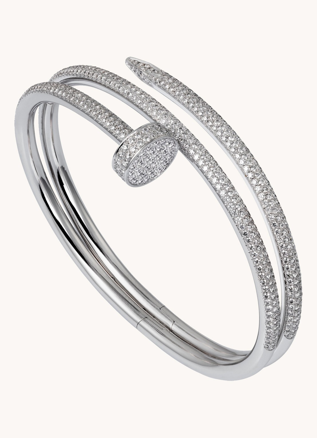 Cartier Juste un Clou bangle van 18 karaat witgoud met diamanten CRN6708700 - detail 4 witgoud