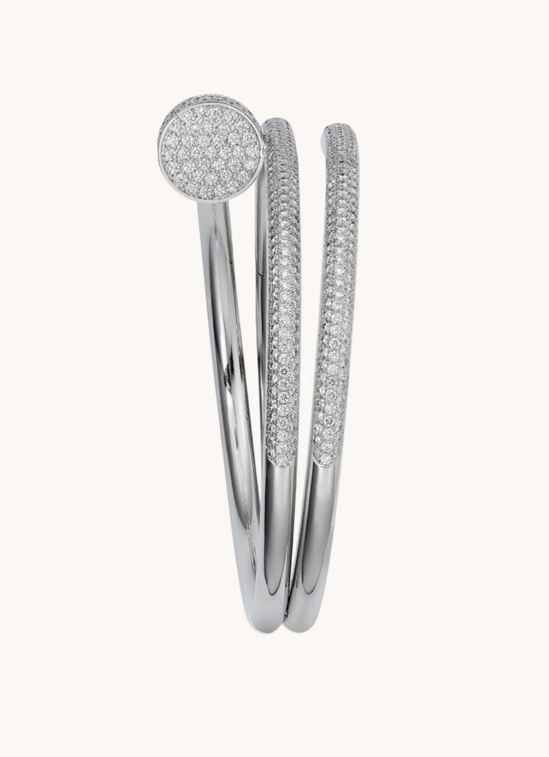 Cartier Juste un Clou bangle van 18 karaat witgoud met diamanten CRN6708700 - detail 5 witgoud