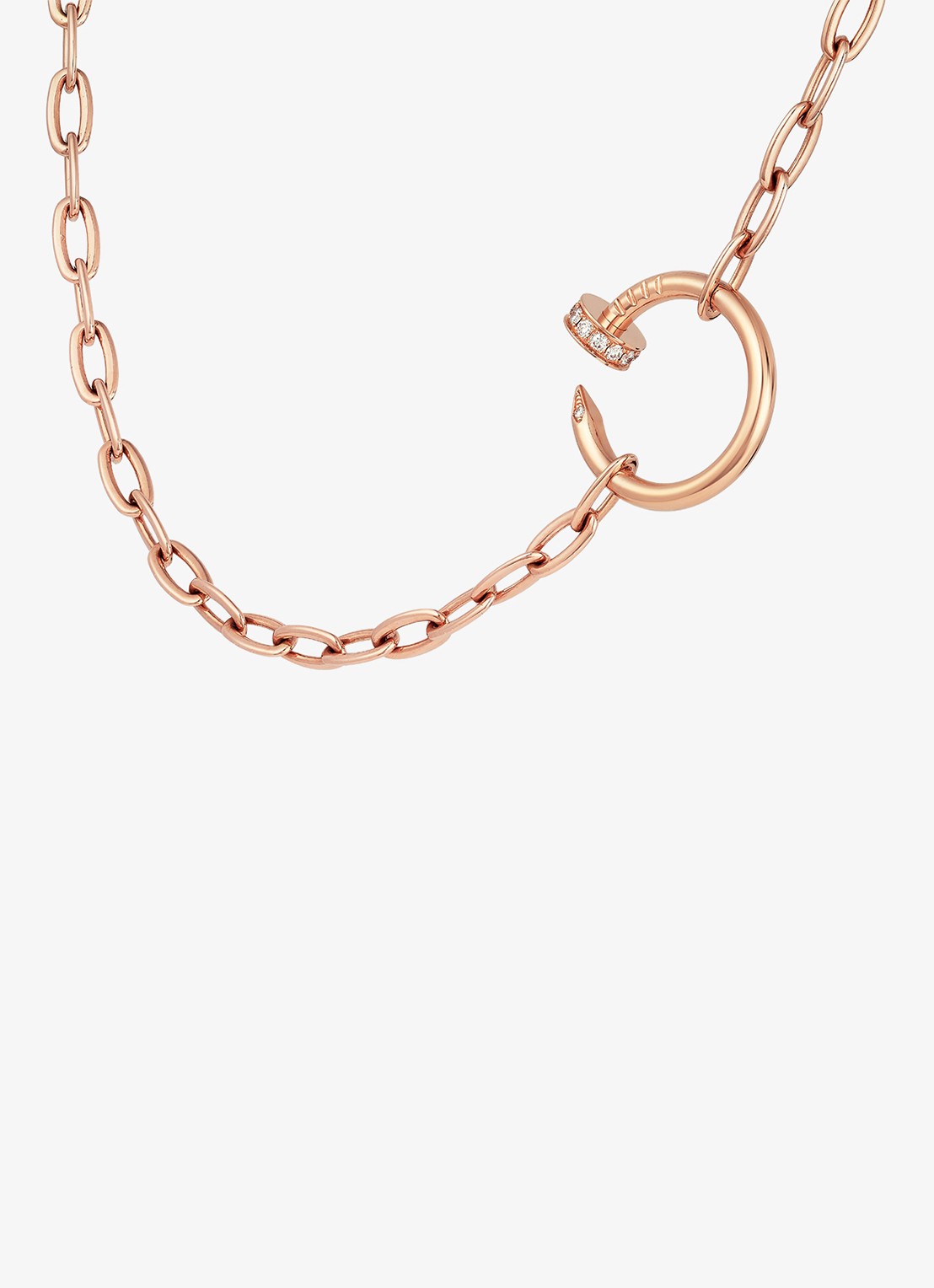Cartier Juste un Clou ketting van 18 karaat roségoud met 0.13 ct diamant CRB7224902 - detail roségoud
