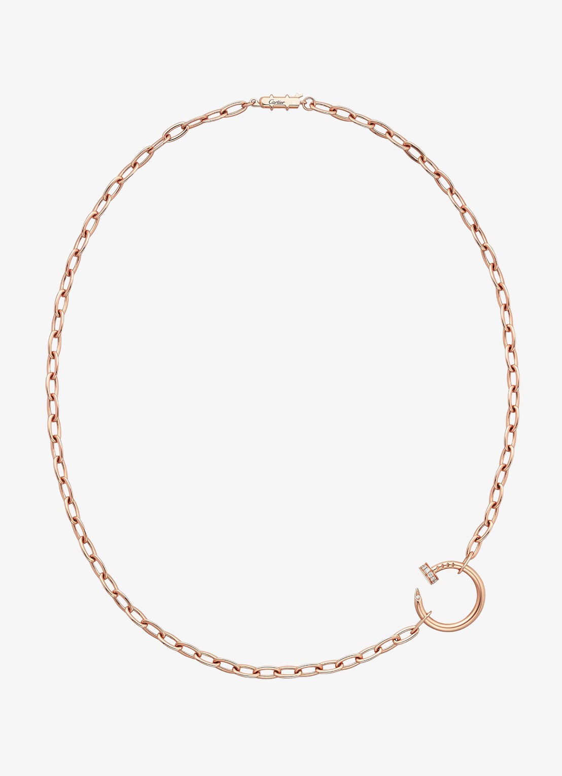 Cartier Juste un Clou ketting van 18 karaat roségoud met 0.13 ct diamant CRB7224902 - voorkant 7 roségoud