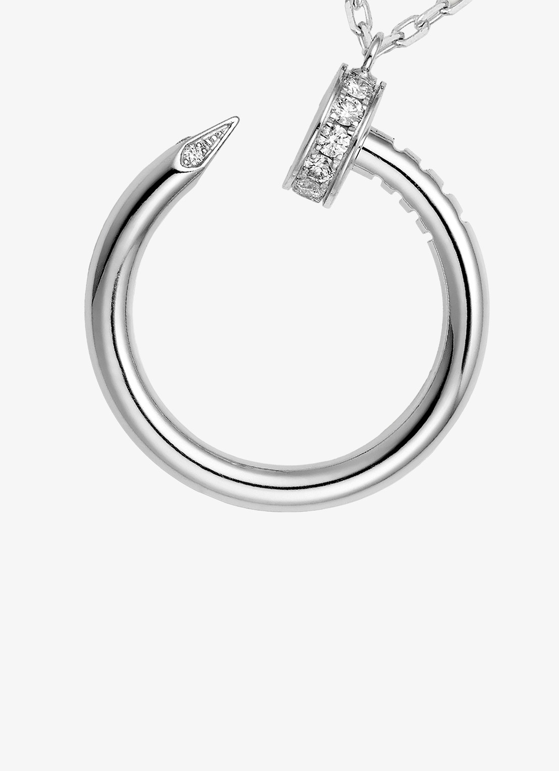 Cartier Juste un Clou ketting van 18 karaat witgoud met 0.12 ct diamant CRB7224891 - detail 2 witgoud