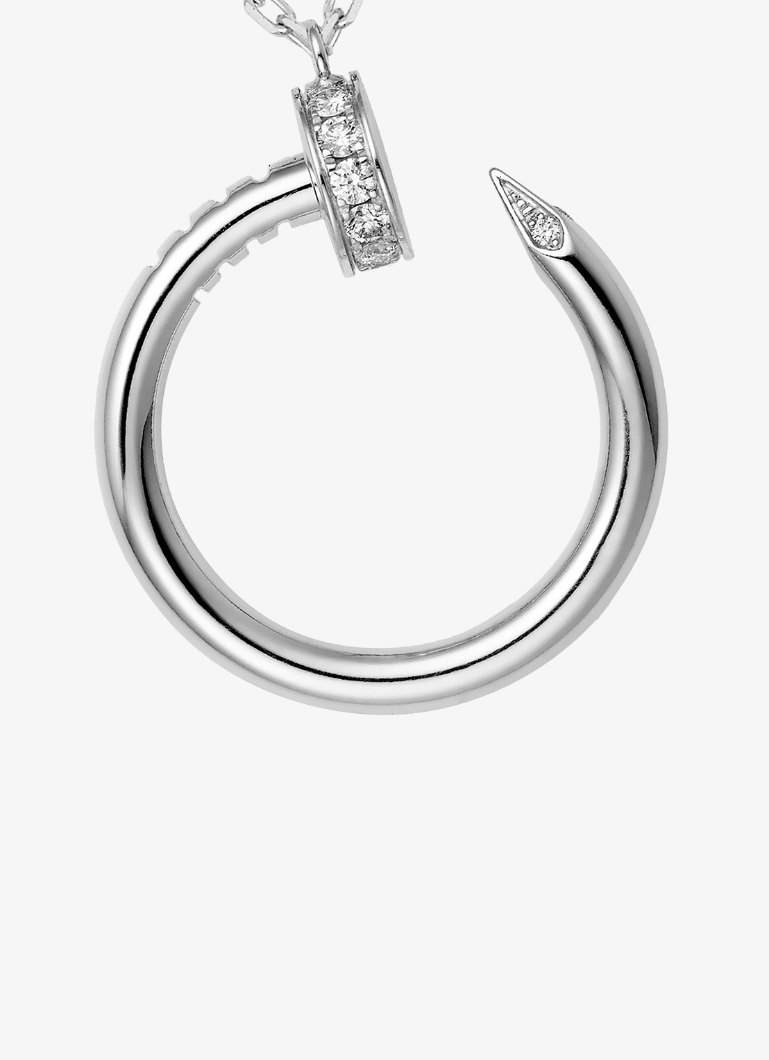 Cartier Juste un Clou ketting van 18 karaat witgoud met 0.12 ct diamant CRB7224891 - detail 3 witgoud