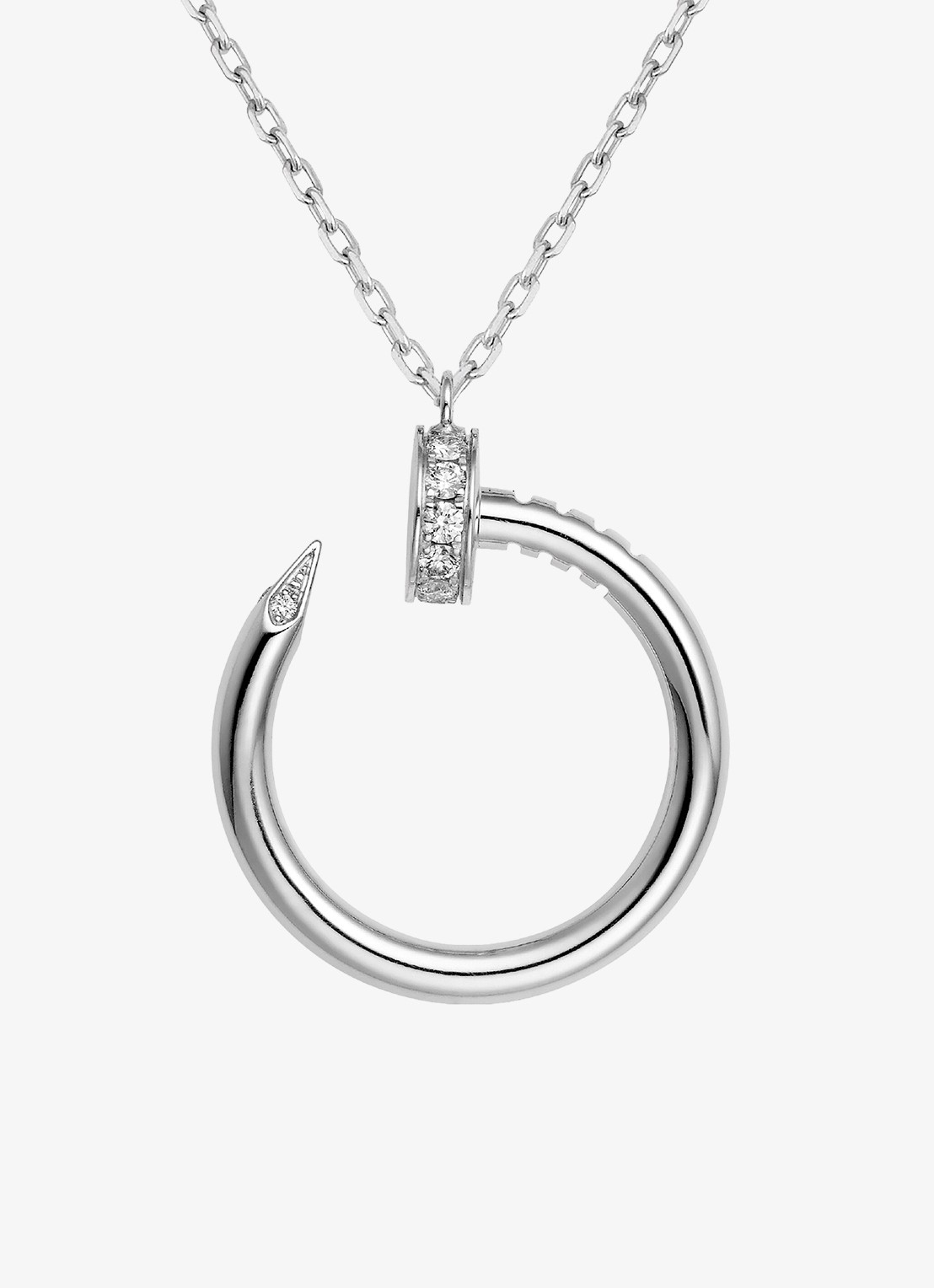 Cartier Juste un Clou ketting van 18 karaat witgoud met 0.12 ct diamant CRB7224891 - detail 5 witgoud