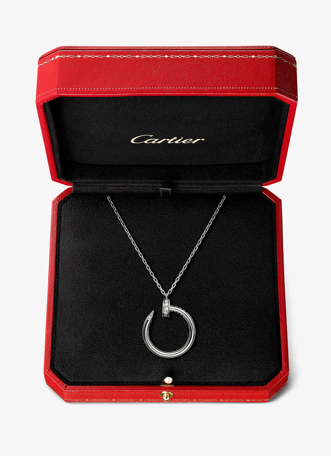 Cartier Juste un Clou ketting van 18 karaat witgoud met 0.12 ct diamant CRB7224891 - detail 6 witgoud