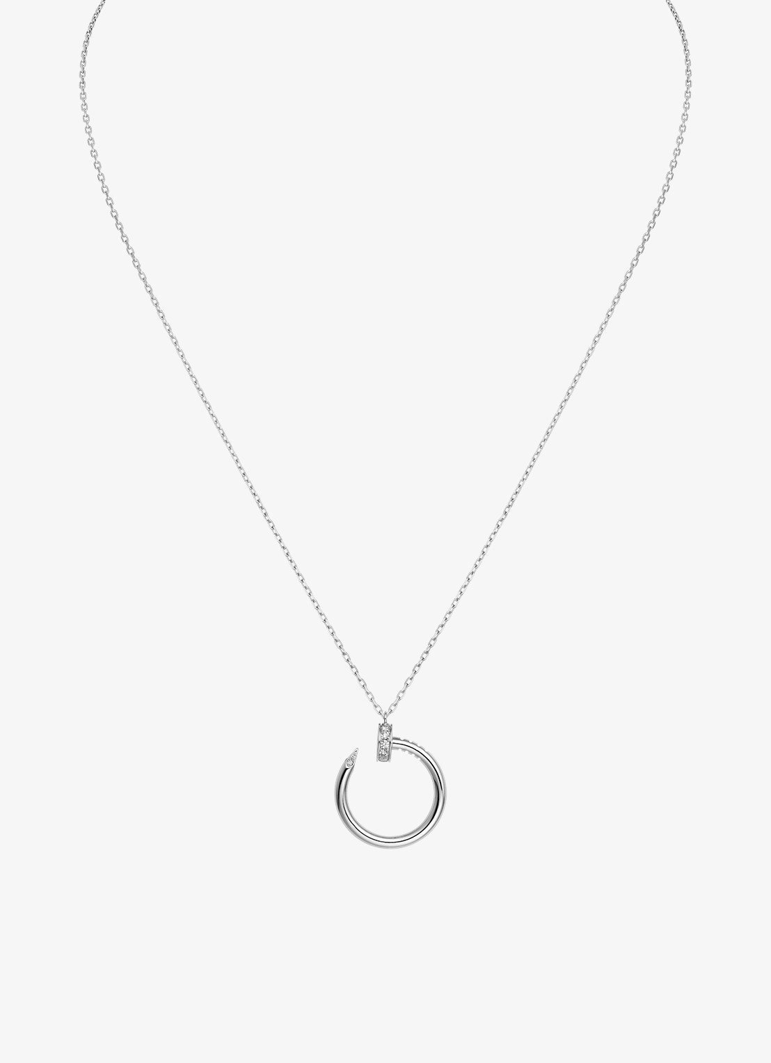 Cartier Juste un Clou ketting van 18 karaat witgoud met 0.12 ct diamant CRB7224891 - voorkant 7 witgoud