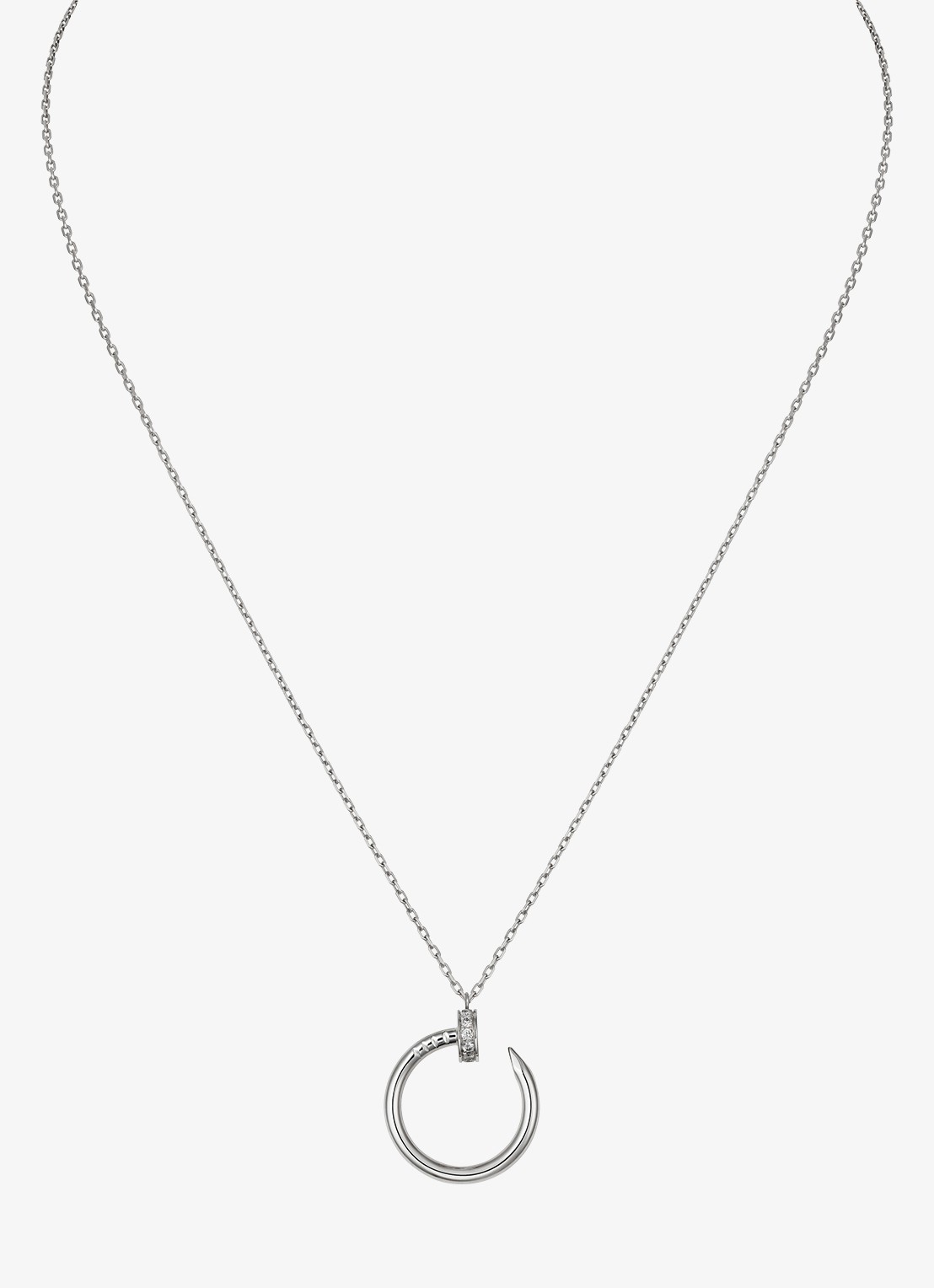 Cartier Juste un Clou ketting van 18 karaat witgoud met 0.38 ct diamant CRB7224897 - achterkant witgoud
