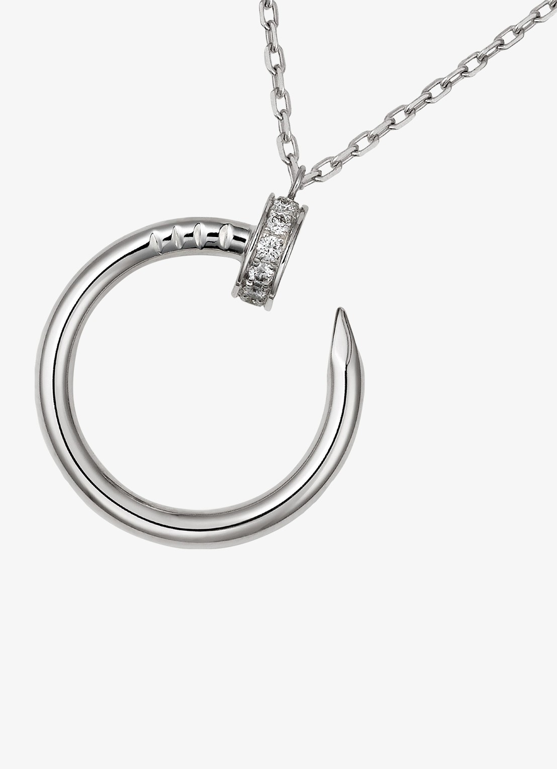 Cartier Juste un Clou ketting van 18 karaat witgoud met 0.38 ct diamant CRB7224897 - detail 5 witgoud