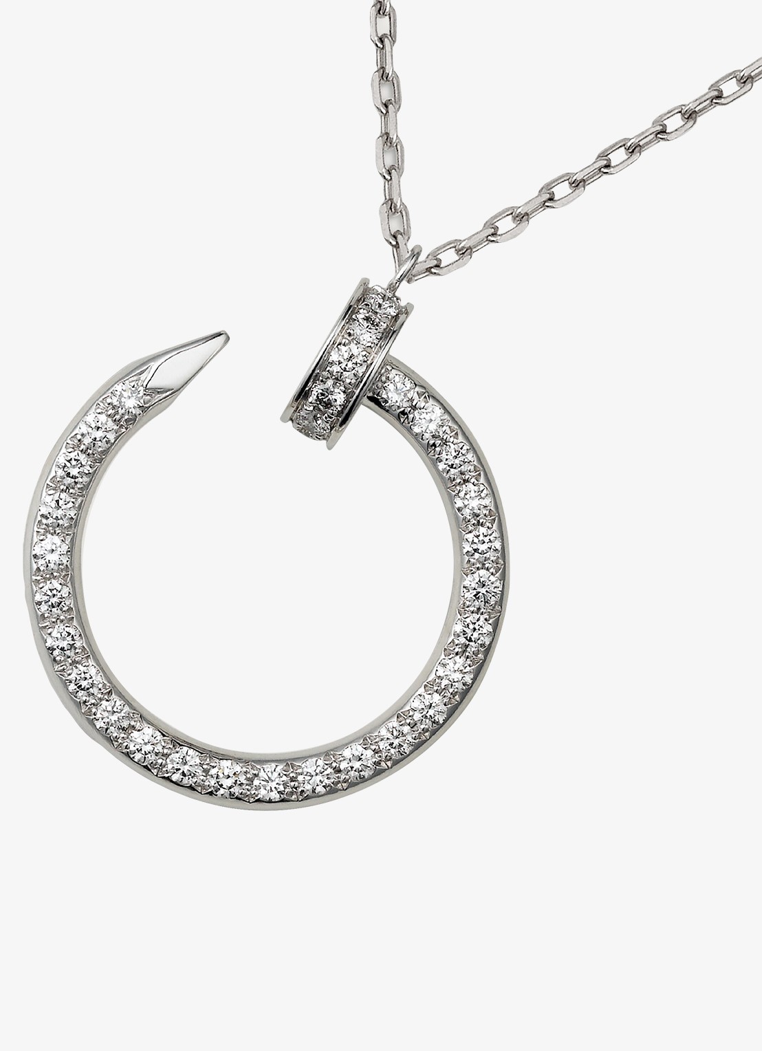 Cartier Juste un Clou ketting van 18 karaat witgoud met 0.38 ct diamant CRB7224897 - detail 6 witgoud