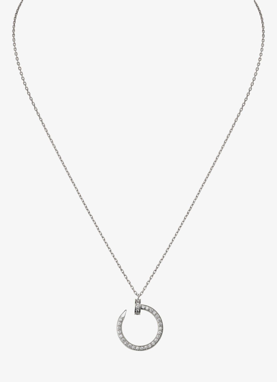 Cartier Juste un Clou ketting van 18 karaat witgoud met 0.38 ct diamant CRB7224897 - voorkant 2 witgoud
