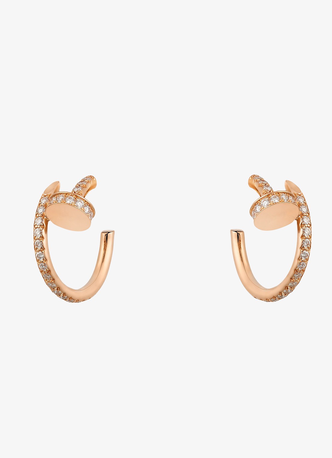 Cartier Juste un Clou oorringen, small model van 18 karaat roségoud met 0.51 ct diamant CRB8301429 - voorkant 2 roségoud
