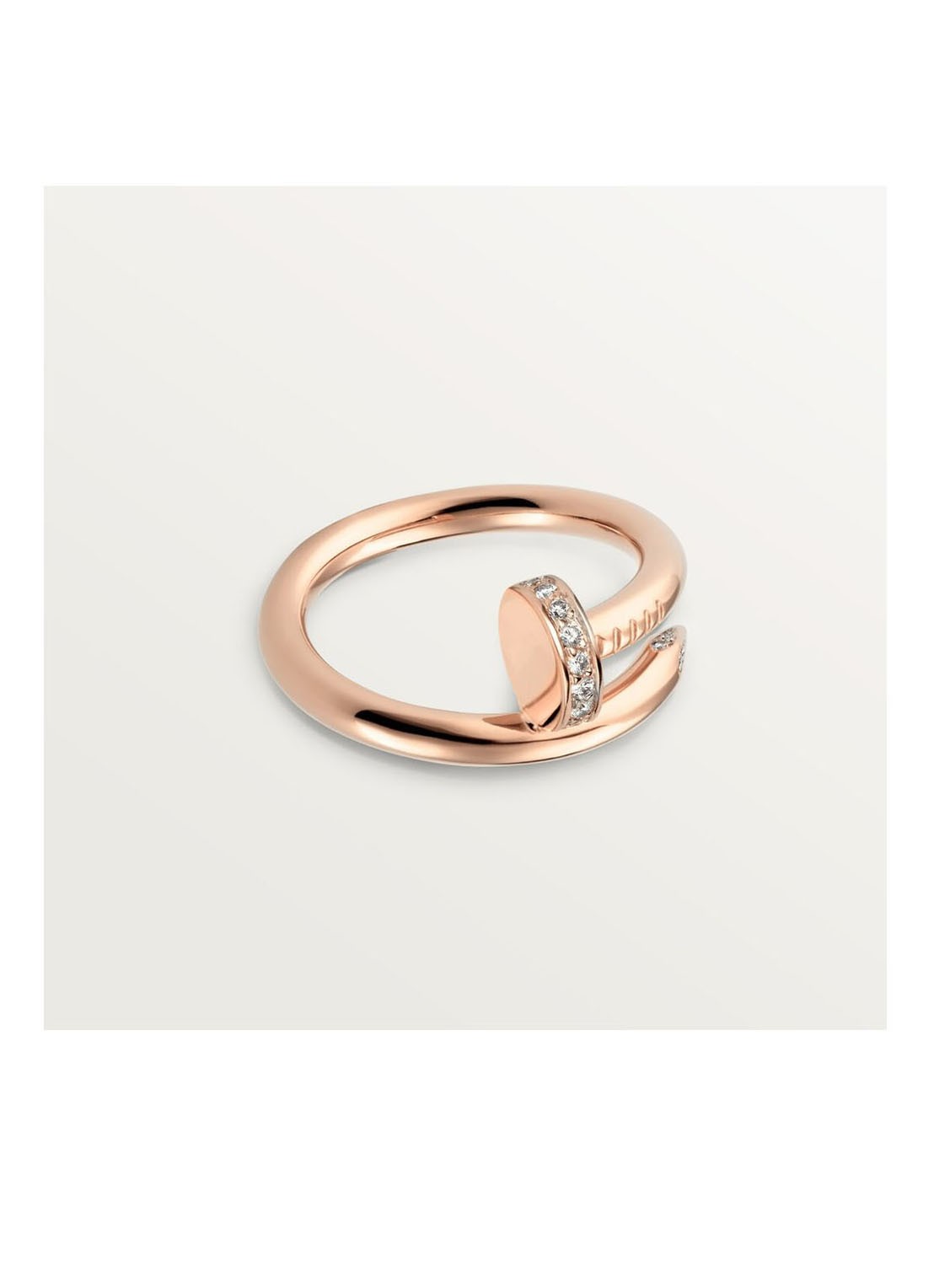 Cartier Juste un Clou ring, klassiek model van 18 karaat roségoud met 0.13 ct diamant CRB40948 - voorkant 6 roségoud