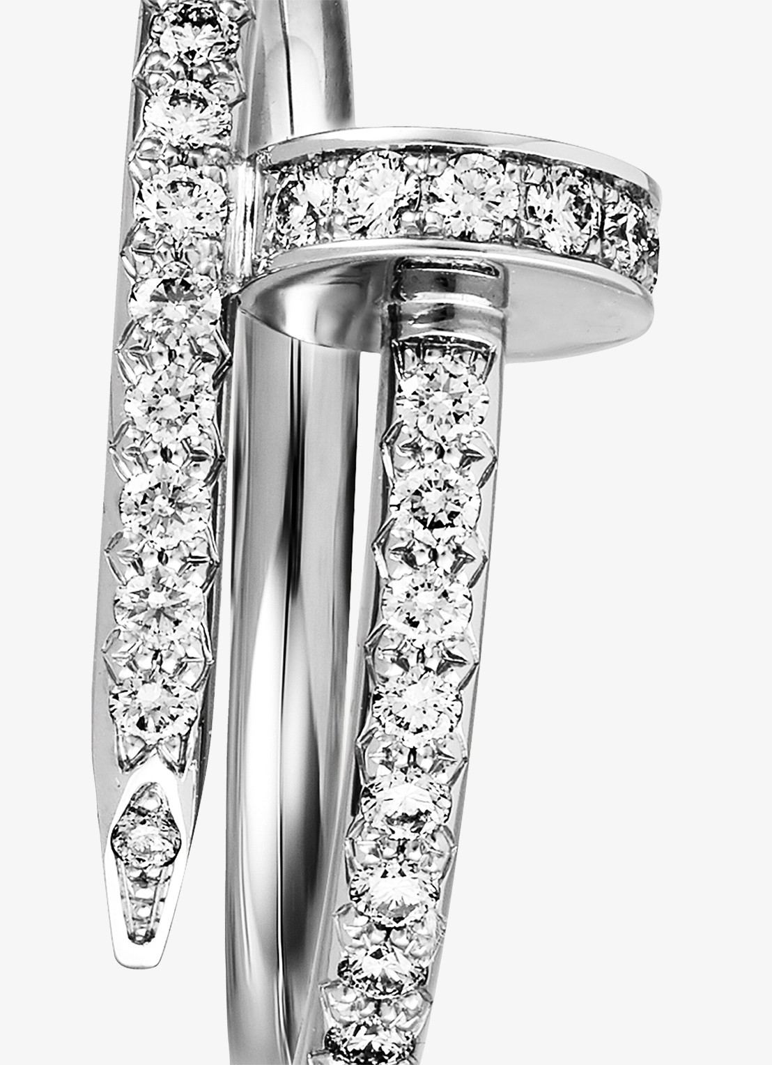 Cartier Juste un Clou ring, small model van 18 karaat witgoud met 0.40 ct diamant CRB42316 - detail 3 witgoud