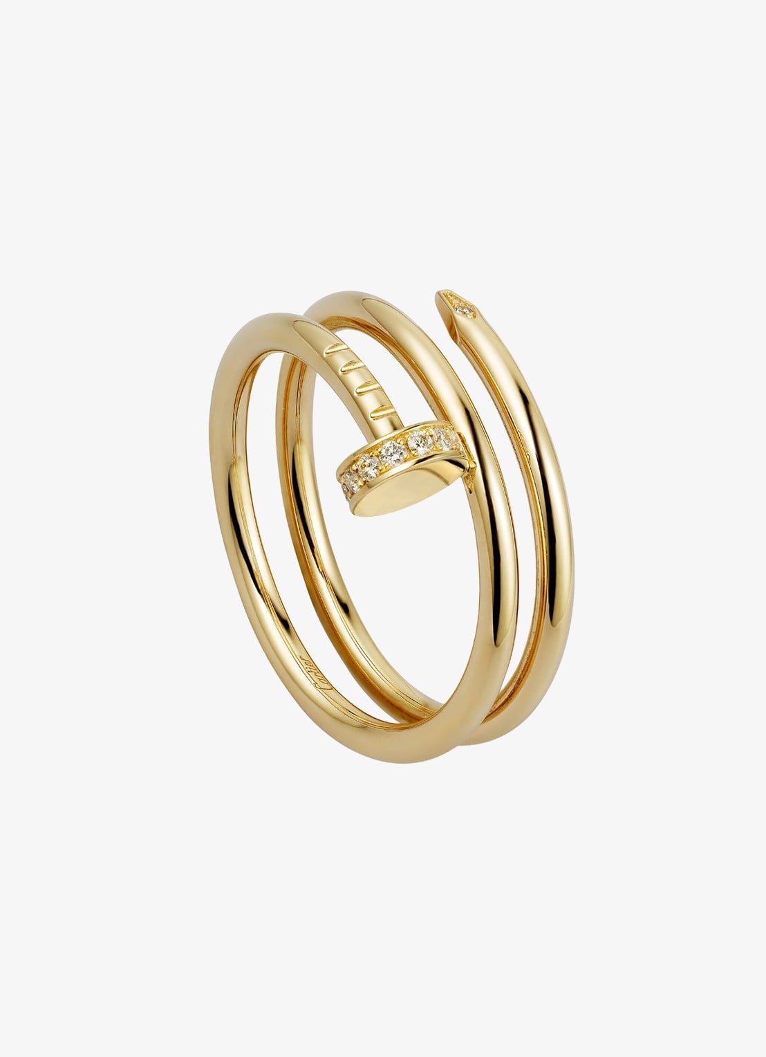Cartier Juste un Clou ring van 18 karaat geelgoud met 0.08 ct diamant CRB42118 - voorkant 4 geelgoud