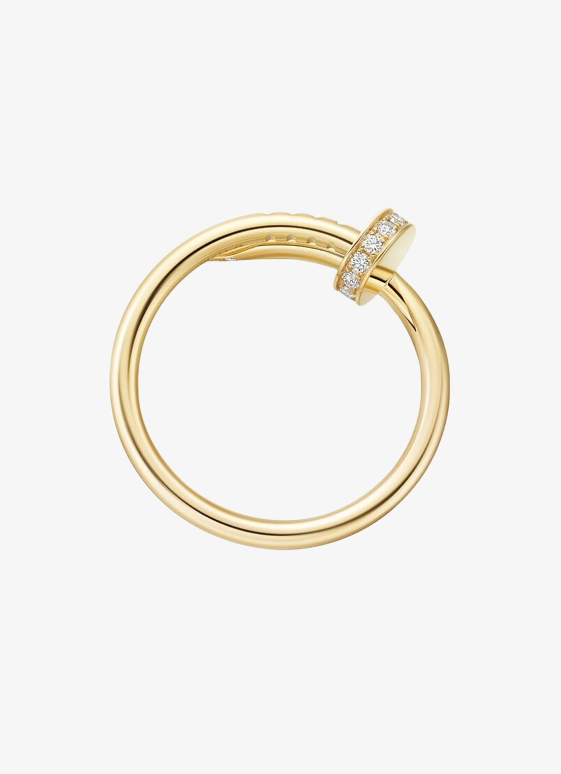 Cartier Juste un Clou ring van 18 karaat geelgoud met 0,08 ct diamant CRB42449 - detail 4 geelgoud