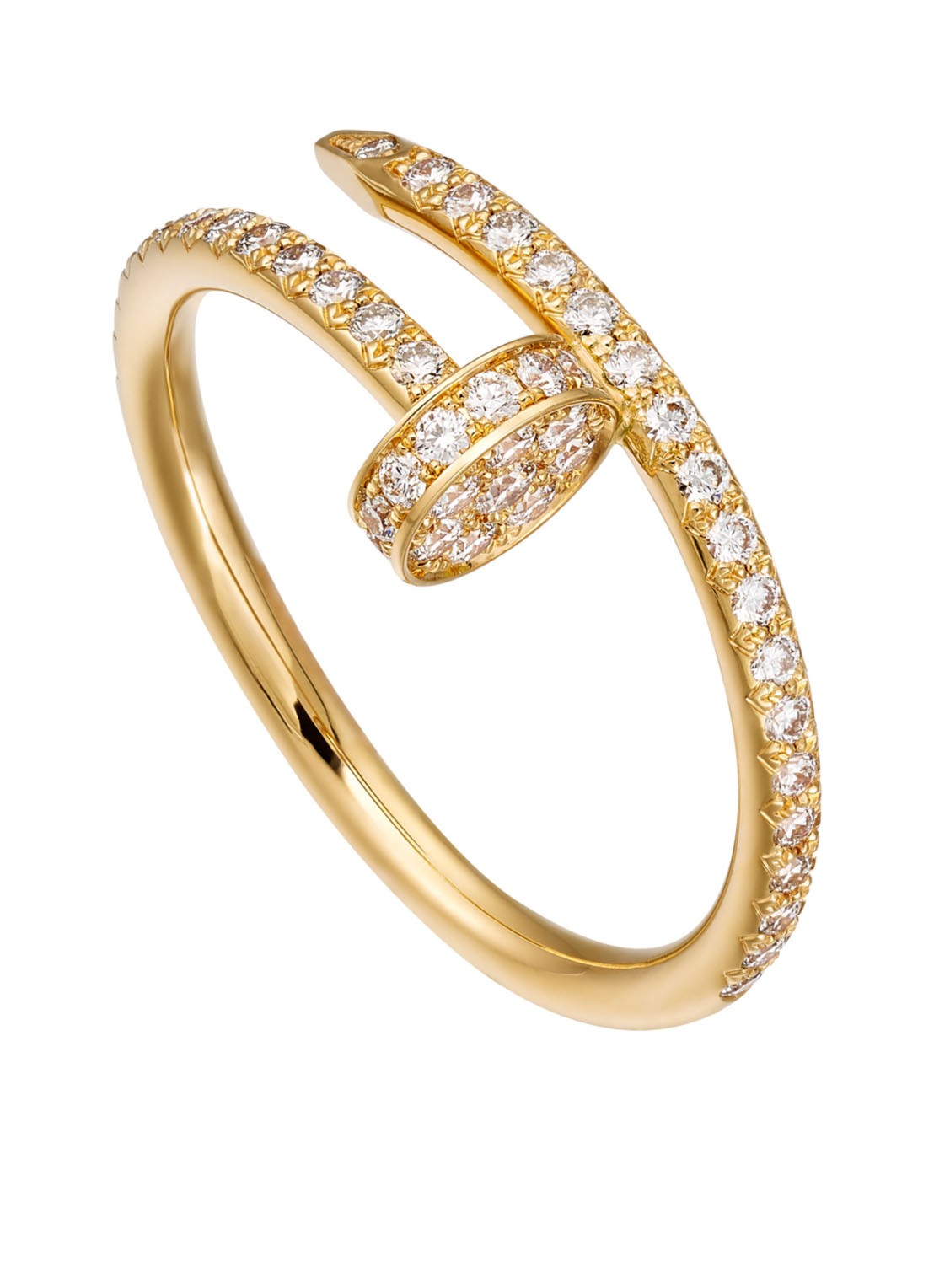 Cartier Juste un Clou ring van 18 karaat geelgoud met 53 diamanten CRB4231500 - voorkant 6 geelgoud