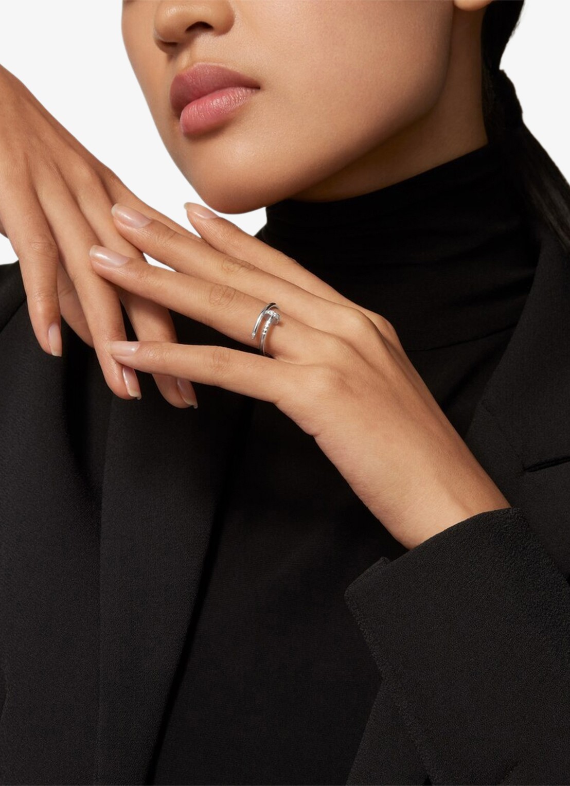Cartier Juste un Clou ring van 18 karaat witgoud met diamanten CRB42450 - voorkant 7 witgoud