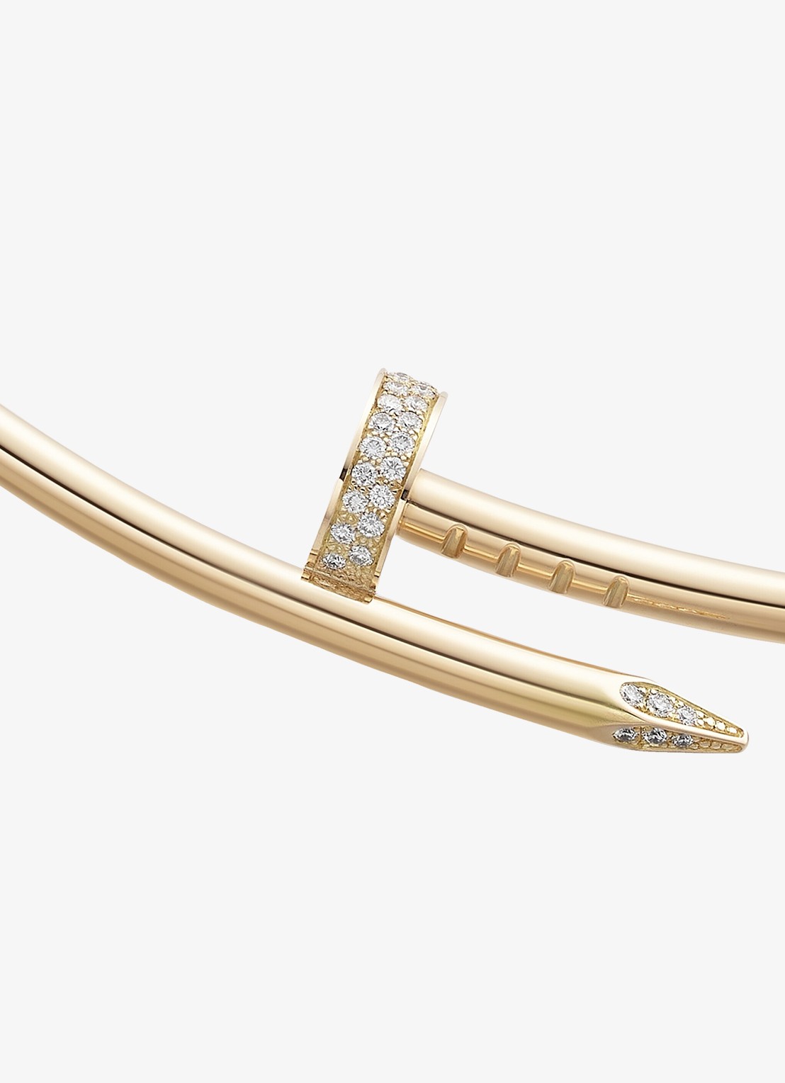 Cartier Juste un Clou Torque ketting, klein model van 18 karaat geelgoud met 0.20 ct diamant CRN7424422 - detail geelgoud