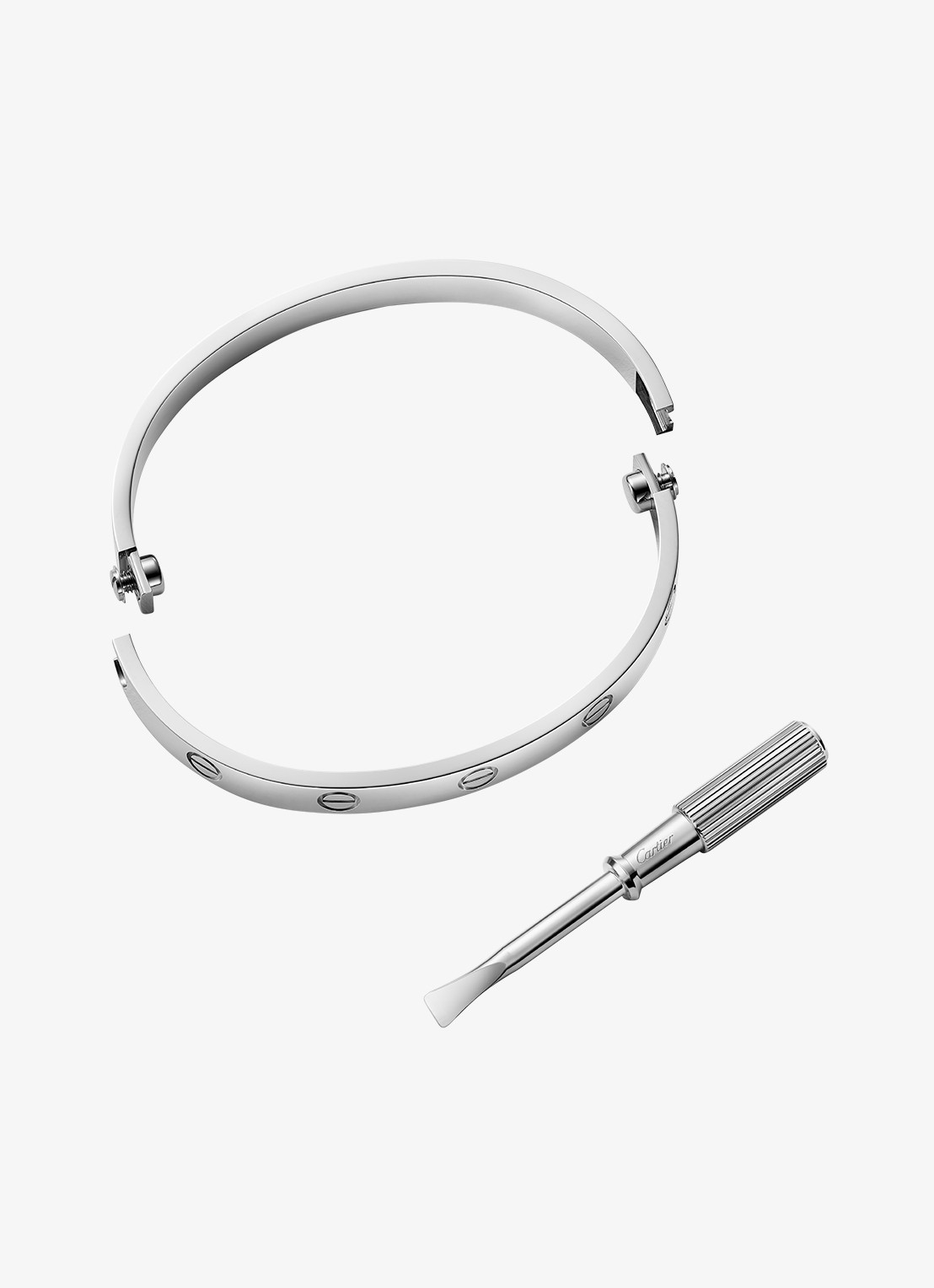 Cartier LOVE armband, klassiek model van 18 karaat witgoud CRB60676 - detail 3 witgoud