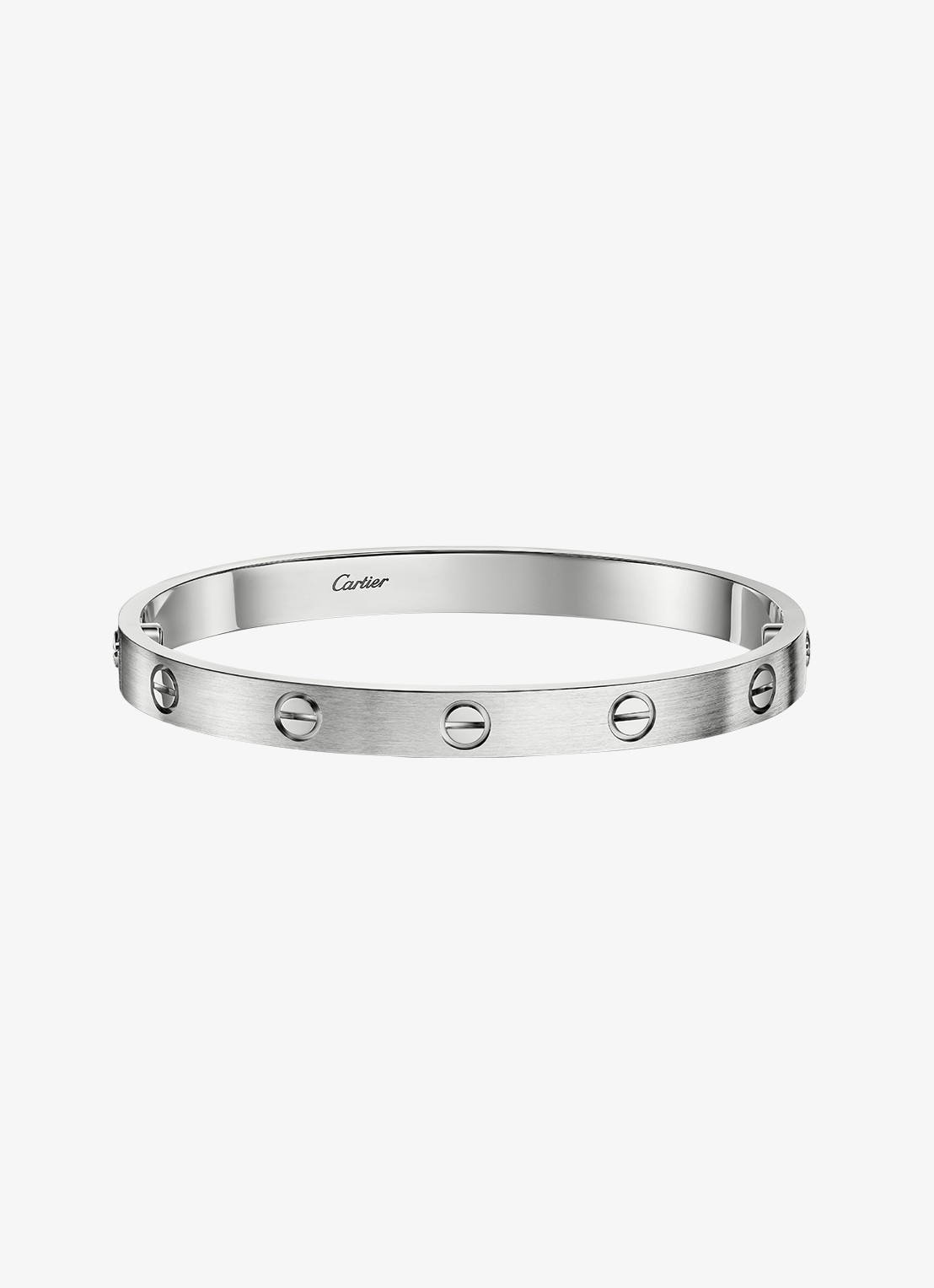 Cartier LOVE armband, klassiek model van 18 karaat witgoud CRB6077117 - voorkant witgoud