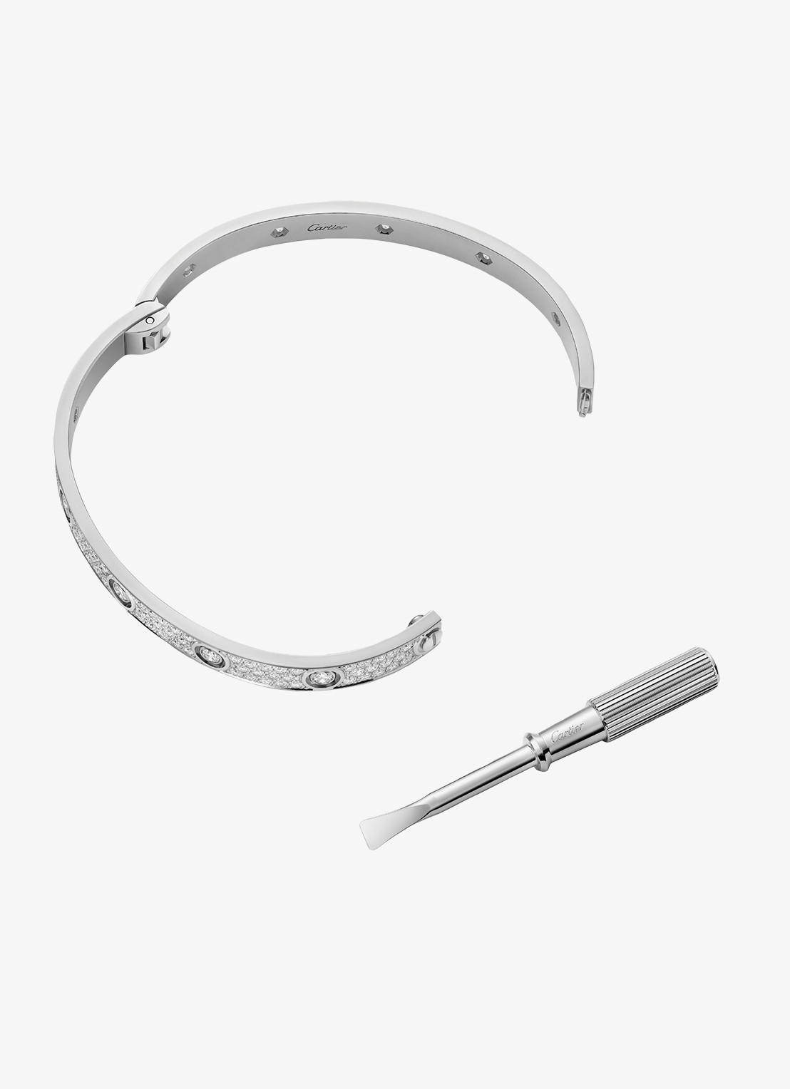 Cartier LOVE armband, klassiek model van 18 karaat witgoud met 4.04 ct diamant CRN6727417 - detail 2 witgoud