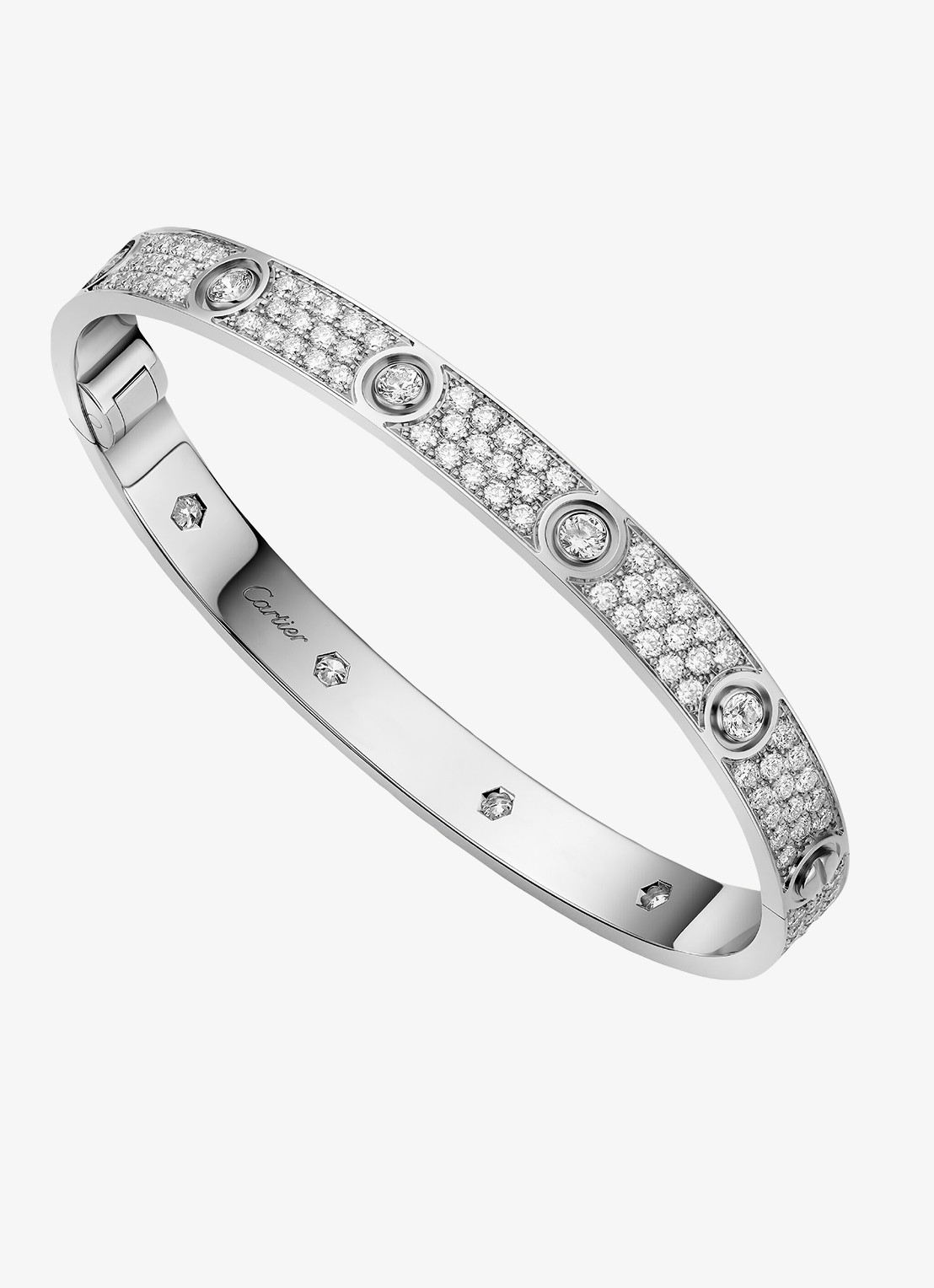 Cartier LOVE armband, klassiek model van 18 karaat witgoud met 4.04 ct diamant CRN6727417 - detail 3 witgoud