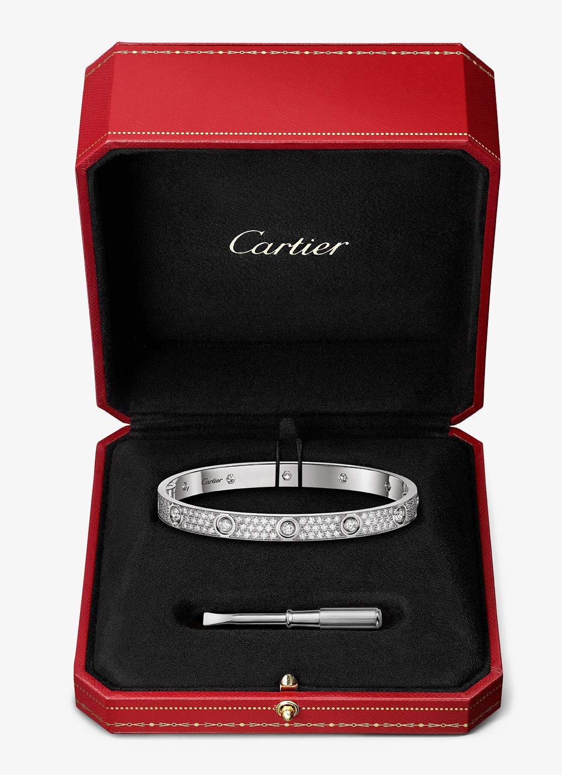 Cartier LOVE armband, klassiek model van 18 karaat witgoud met 4.04 ct diamant CRN6727417 - detail 6 witgoud