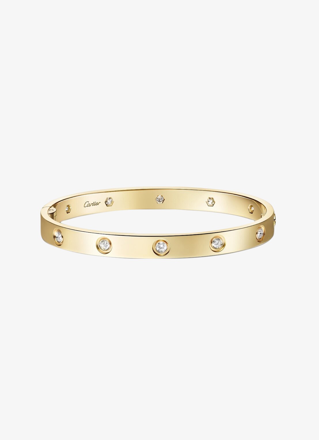 Cartier LOVE armband van 18 karaat geelgoud met 10 diamanten CRB6082415 - voorkant 6 geelgoud